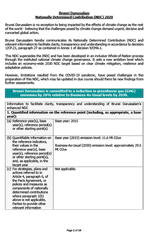 Nationally Determined Contributions (NDC), 2020