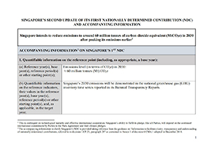 Singapore's Second Update of its First Nationally Determined Contribution (NDC) and Accompanying Information, 2022